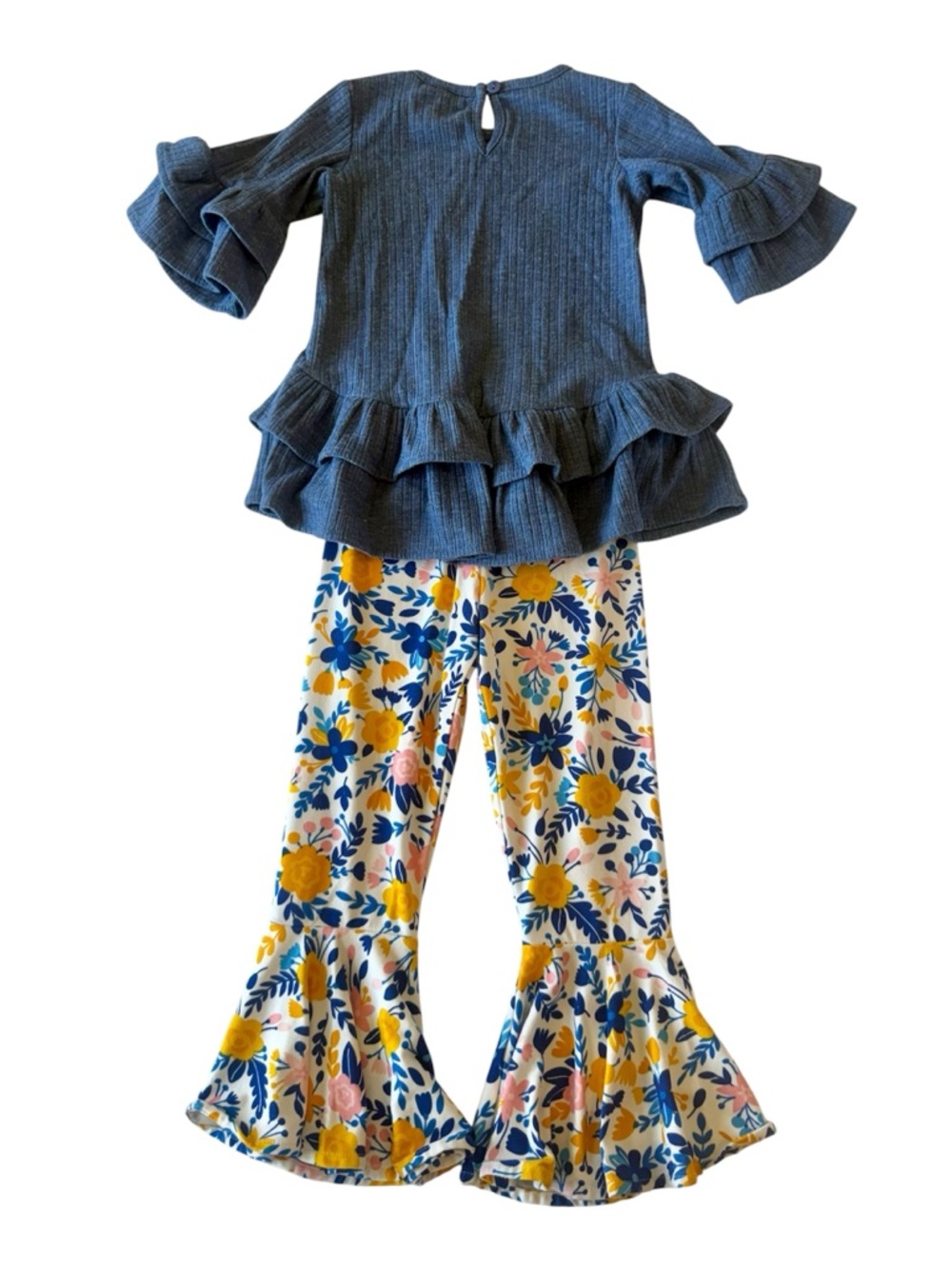Rare Editions 2T Peace Love Sunshine Ruffle Outfit - Picture 2 of 6